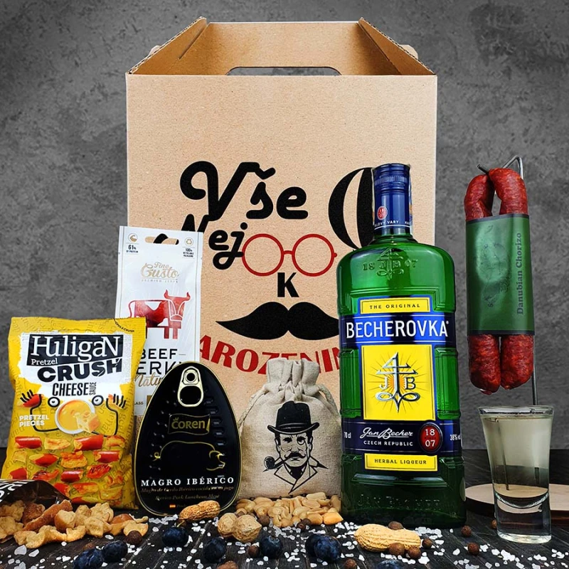 Darčeková krabica s Becherovkou