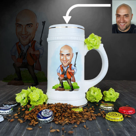 Krýgel s karikatúrou poľovníka