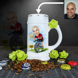 Krýgel s karikatúrou cyklisty