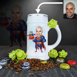 Krýgel s karikatúrou supermana