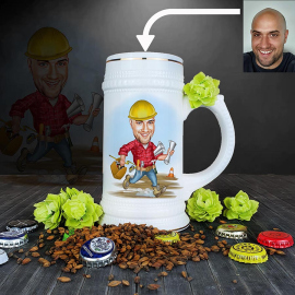 Krýgel s karikatúrou murára