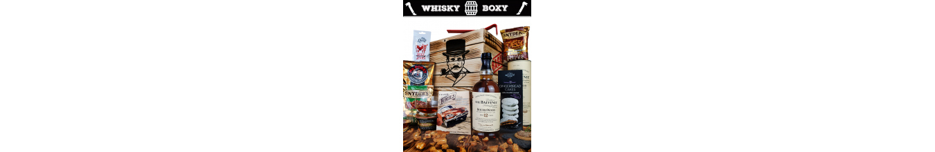 Darčekové balenie so single malt whisky v opálenej debne s páčidlom